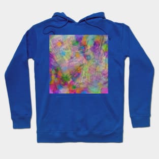 Colorful Musical group with guitar, keyboards, bongo, sheet music and musical notes Hoodie